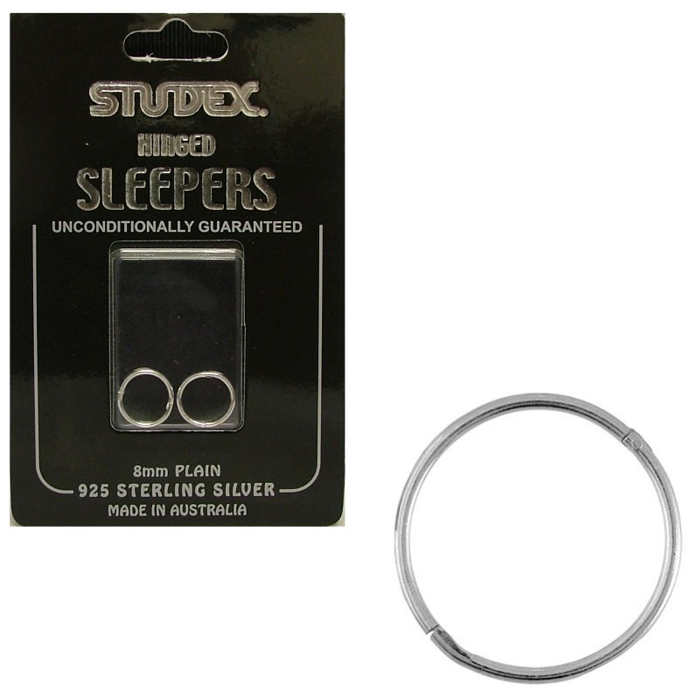 Studex Mini Plain Sleepers 8mm Sterling Silver 925 pair Salon First Beauty Supplies Salon First
